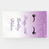 Stijlvolle roze en zwarte Eyelashes voor het uitdr Spandoek (Horizontaal)