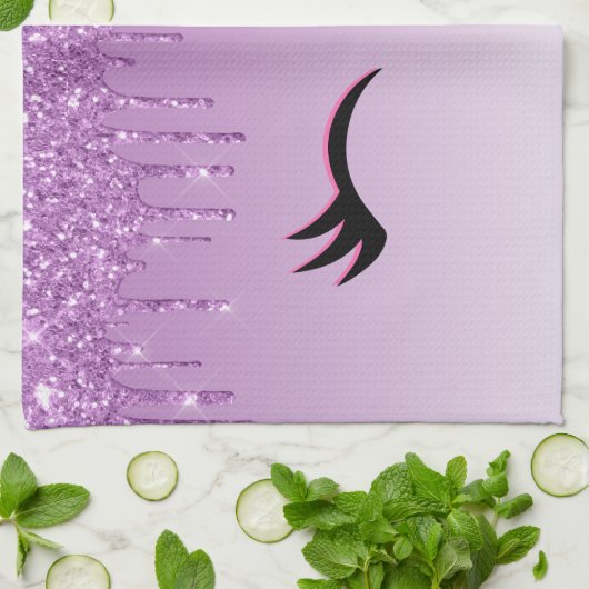 Stijlvolle roze en zwarte Eyelashes voor het uitdr Theedoek (Gevouwen)