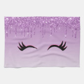 Stijlvolle roze en zwarte Eyelashes voor het uitdr Theedoek (Horizontaal)