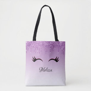 Stijlvolle roze en zwarte Eyelashes voor het uitdr Tote Bag