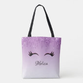 Stijlvolle roze en zwarte Eyelashes voor het uitdr Tote Bag (Achterkant)