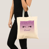 Stijlvolle roze en zwarte Eyelashes voor het uitdr Tote Bag (Voorkant (product))