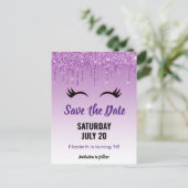 Stijlvolle roze en zwarte Eyelashes voor het uitdr Uitnodiging Briefkaart (Staand voorkant)