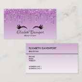 Stijlvolle roze en zwarte Eyelashes voor het uitdr Visitekaartje (Voorkant / Achterkant)