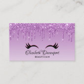 Stijlvolle roze en zwarte Eyelashes voor het uitdr Visitekaartje (Voorkant)
