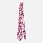 Stijlvolle roze en zwarte retro Ornamenten kerst Stropdas (Voorkant)