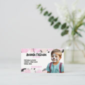 Stijlvolle Roze en Zwarte Verf Gezicht Schilderen Visitekaartje (Staand voorkant)