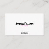 Stijlvolle Roze en Zwarte Verf Gezicht Schilderen Visitekaartje (Achterkant)