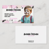 Stijlvolle Roze en Zwarte Verf Gezicht Schilderen Visitekaartje (Voorkant / Achterkant)