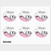 Stijlvolle Roze en Zwarte Verpakkende Stickers (Vel)