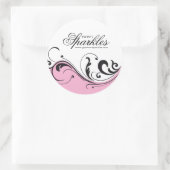 Stijlvolle Roze en Zwarte Verpakkende Stickers (Tas)
