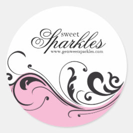 Stijlvolle Roze en Zwarte Verpakkende Stickers