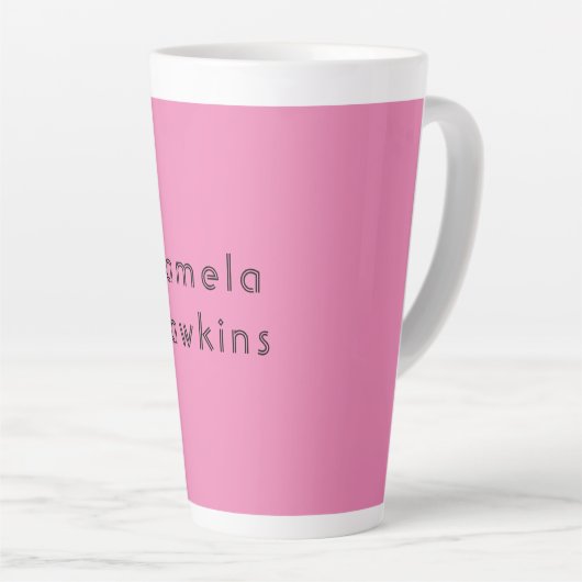 Stijlvolle, roze feministische retro latte mok (Rechterhoek)