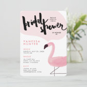 Stijlvolle Roze Flamingo Bridal Shower Kaart (Staand voorkant)