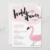 Stijlvolle Roze Flamingo Bridal Shower Kaart (Voorkant)