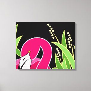 Stijlvolle roze flamingo canvas afdruk