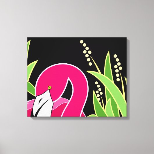 Stijlvolle roze flamingo canvas afdruk (Voorkant)