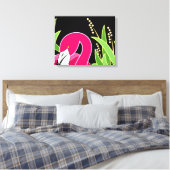 Stijlvolle roze flamingo canvas afdruk (Insitu (Slaapkamer))