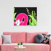 Stijlvolle roze flamingo canvas afdruk (Insitu (Woonkamer))