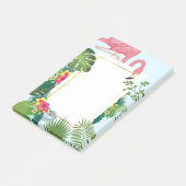 Stijlvolle roze flamingo en tropische bladeren post-it® notes (Schuin)