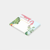 Stijlvolle roze flamingo en tropische bladeren post-it® notes (Schuin)