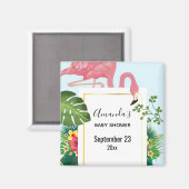 Stijlvolle Roze Flamingo Feestje Bewaar de Datum Magneet (Voorkant / Achterkant)