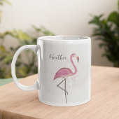 Stijlvolle roze flamingo Trendy Modern Calligrafie Koffiemok