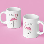 Stijlvolle roze flamingo Trendy Modern Calligrafie Koffiemok
