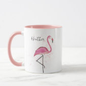 Stijlvolle roze flamingo Trendy Modern Calligrafie Mok (Links)