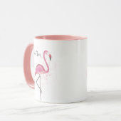 Stijlvolle roze flamingo Trendy Modern Calligrafie Mok (Voorkant links)