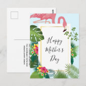 Stijlvolle roze flamingo tropisch thema Moederdag Briefkaart (Voorkant / Achterkant)