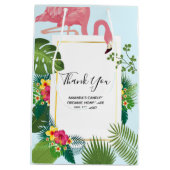 Stijlvolle Roze Flamingo Tropisch Zakelijk Medium Cadeauzakje (Achterkant)