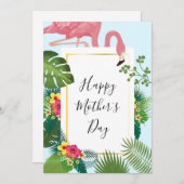 Stijlvolle roze flamingo tropische Moederdag Holid Feestdagenkaart (Voorkant / Achterkant)