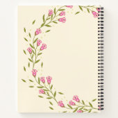 Stijlvolle roze Floral, grote aangepaste naam Reci Notitieboek (Achterkant)
