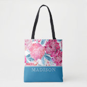 Stijlvolle roze Floral Pattern Grafische gepersona Tote Bag (Voorkant)