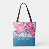 Stijlvolle roze Floral Pattern Grafische gepersona Tote Bag (Achterkant)