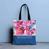 Stijlvolle roze Floral Pattern Grafische gepersona Tote Bag