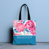 Stijlvolle roze Floral Pattern Grafische gepersona Tote Bag