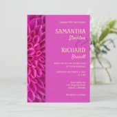 Stijlvolle roze Floral Wedding Uitnodiging (Staand voorkant)