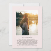 Stijlvolle Roze Foto Moderne Trouw Kaart (Achterkant)