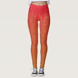 stijlvolle roze geel gouden glinsterend patroon leggings