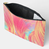 Stijlvolle roze gele Abstracte veren Etui (Open)