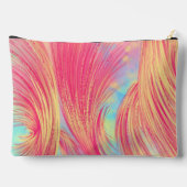 Stijlvolle roze gele Abstracte veren Etui (Achterkant)