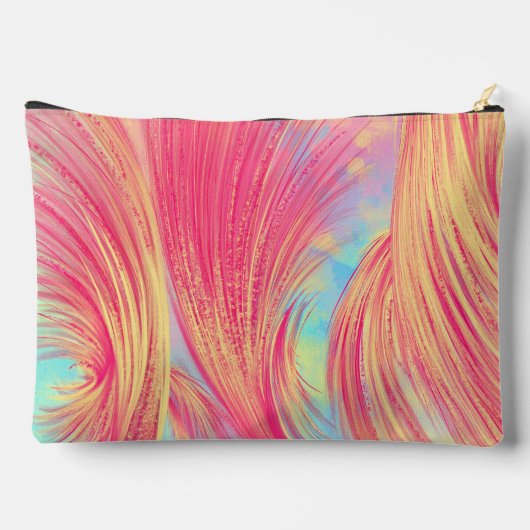 Stijlvolle roze gele Abstracte veren Etui (Achterkant)