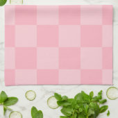 Stijlvolle roze gingham geruit theedoek (Gevouwen)