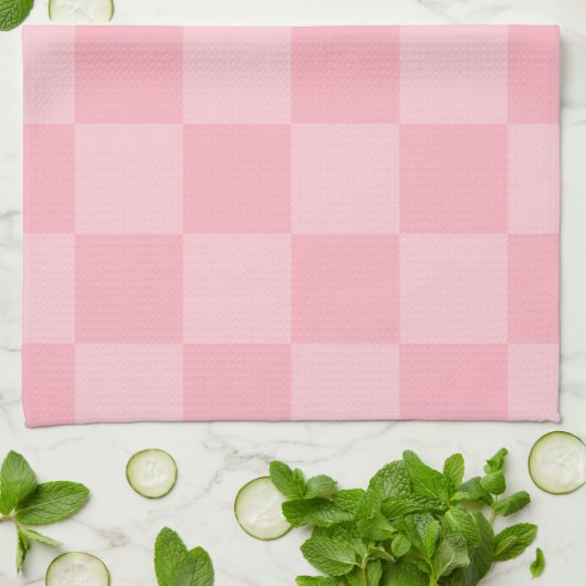 Stijlvolle roze gingham geruit theedoek (Gevouwen)