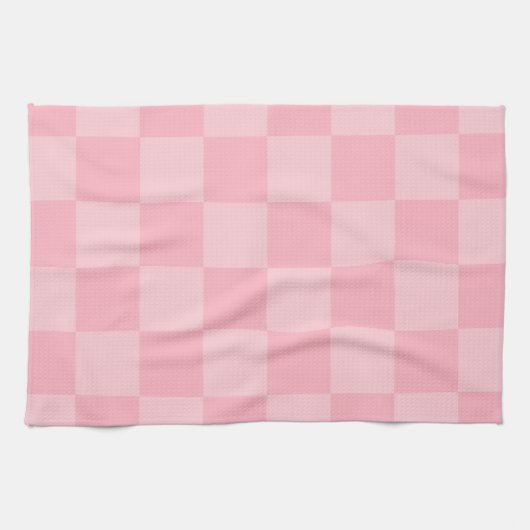 Stijlvolle roze gingham geruit theedoek (Horizontaal)