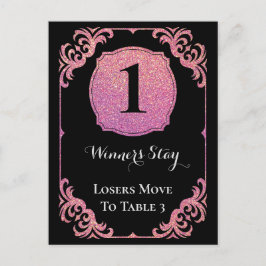 Stijlvolle roze glitter bunco een tafel Kaart
