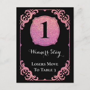 Stijlvolle roze glitter bunco een tafel Kaart