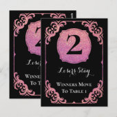 Stijlvolle roze glitter bunco twee tafel Kaart (Voorkant / Achterkant)